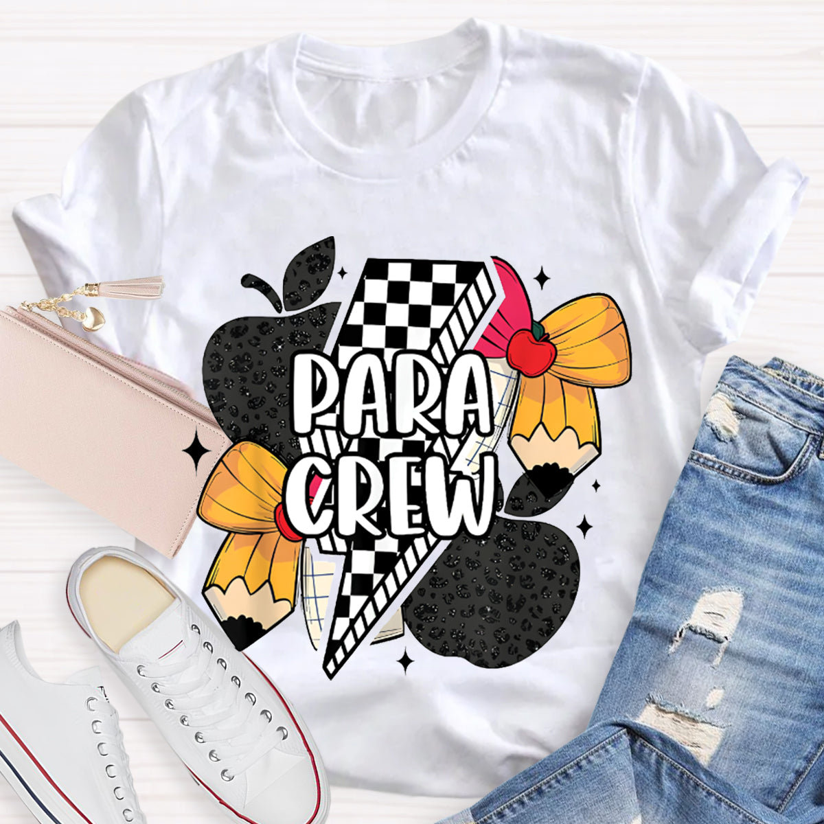 Para Crew Bow Apple And Lightning T-shirt