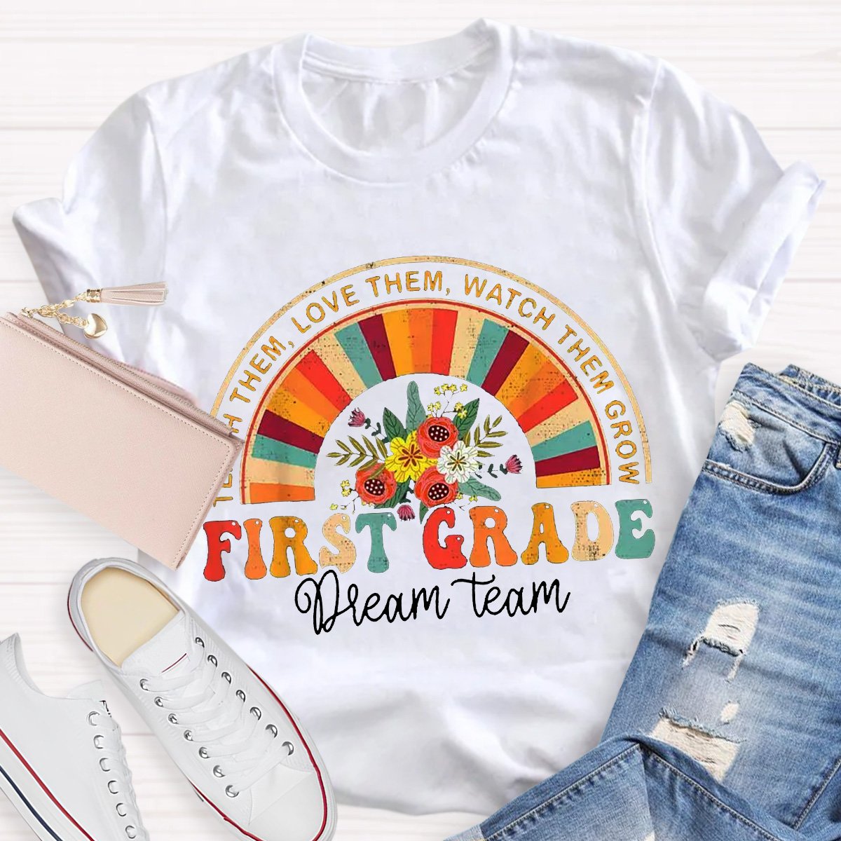 Personalized First Grade Dream Team Teacher Shirt