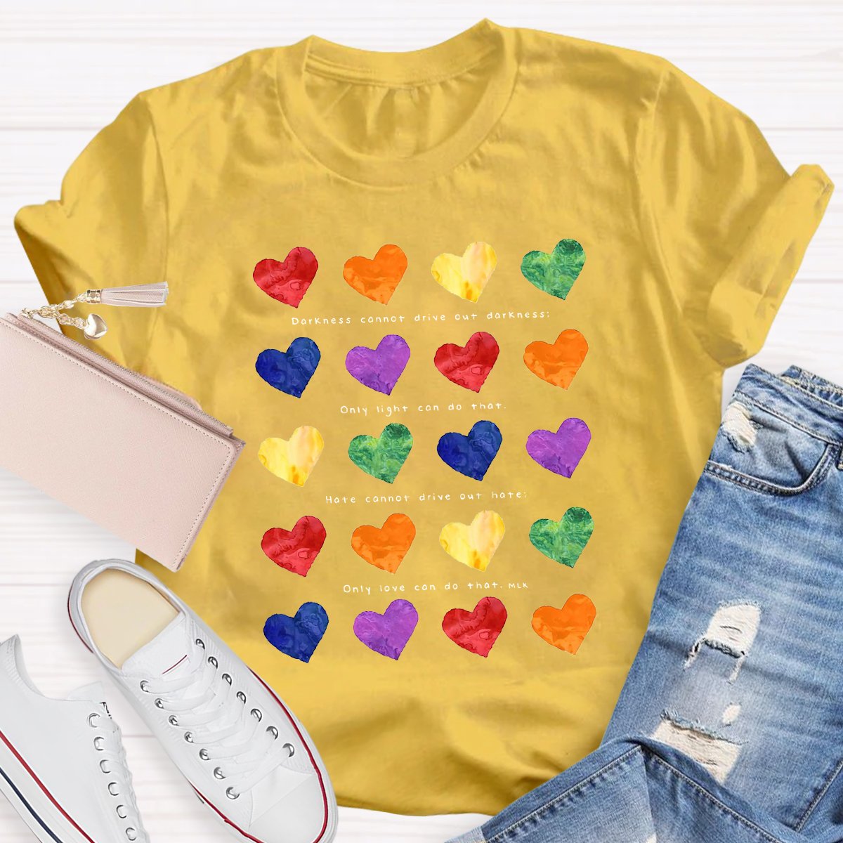 Colorful Hearts Teacher Shirt