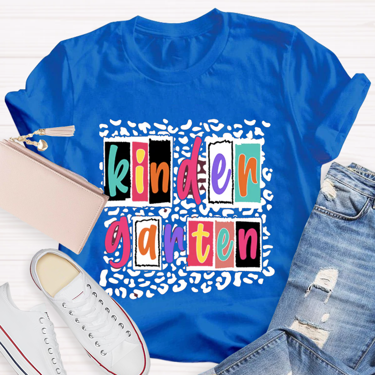 Personalized Your Grade Dot Printed Teacher T-Shirt