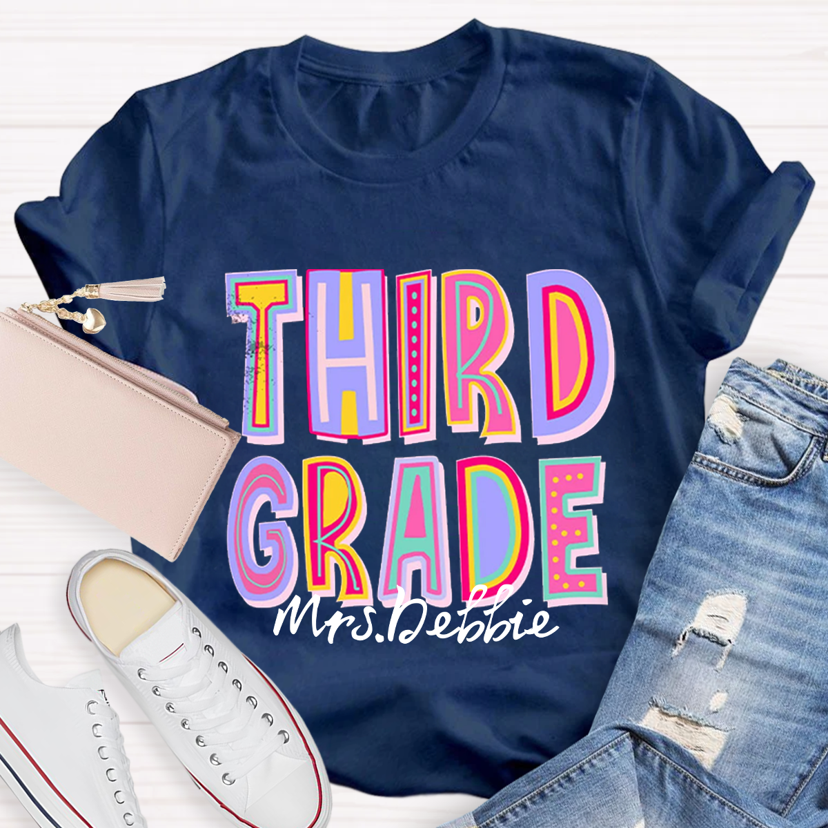 Personalized Your Grade And Name Teacher T-Shirt