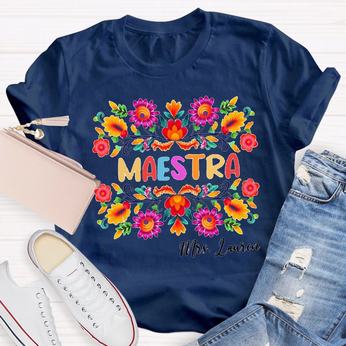 Personalized Maestra Teacher Shirt