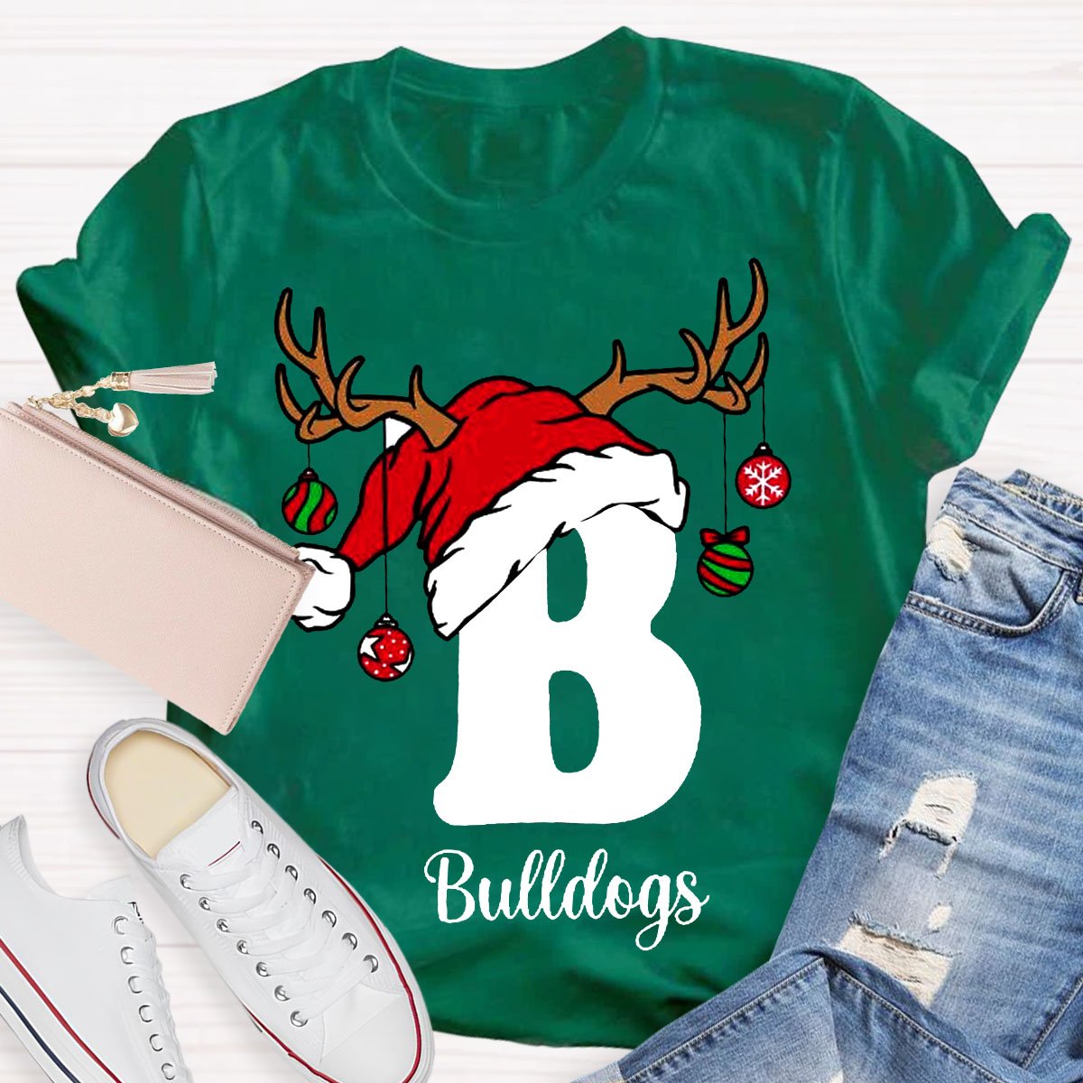 Personalized An Elk Santa Hat Teacher T-Shirt