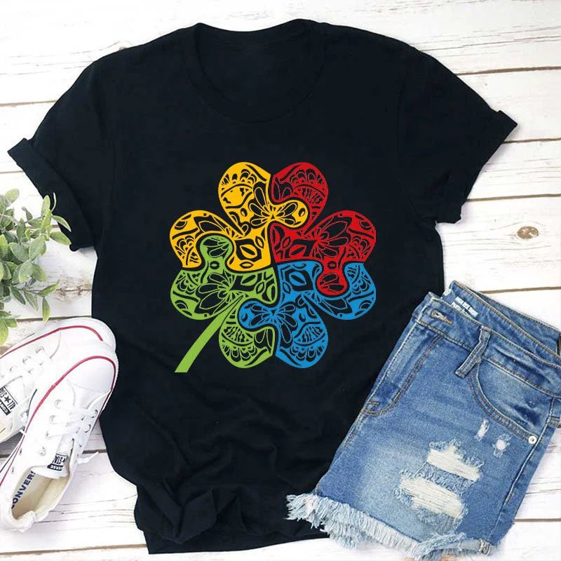 Puzzle Clover Teacher T-Shirt