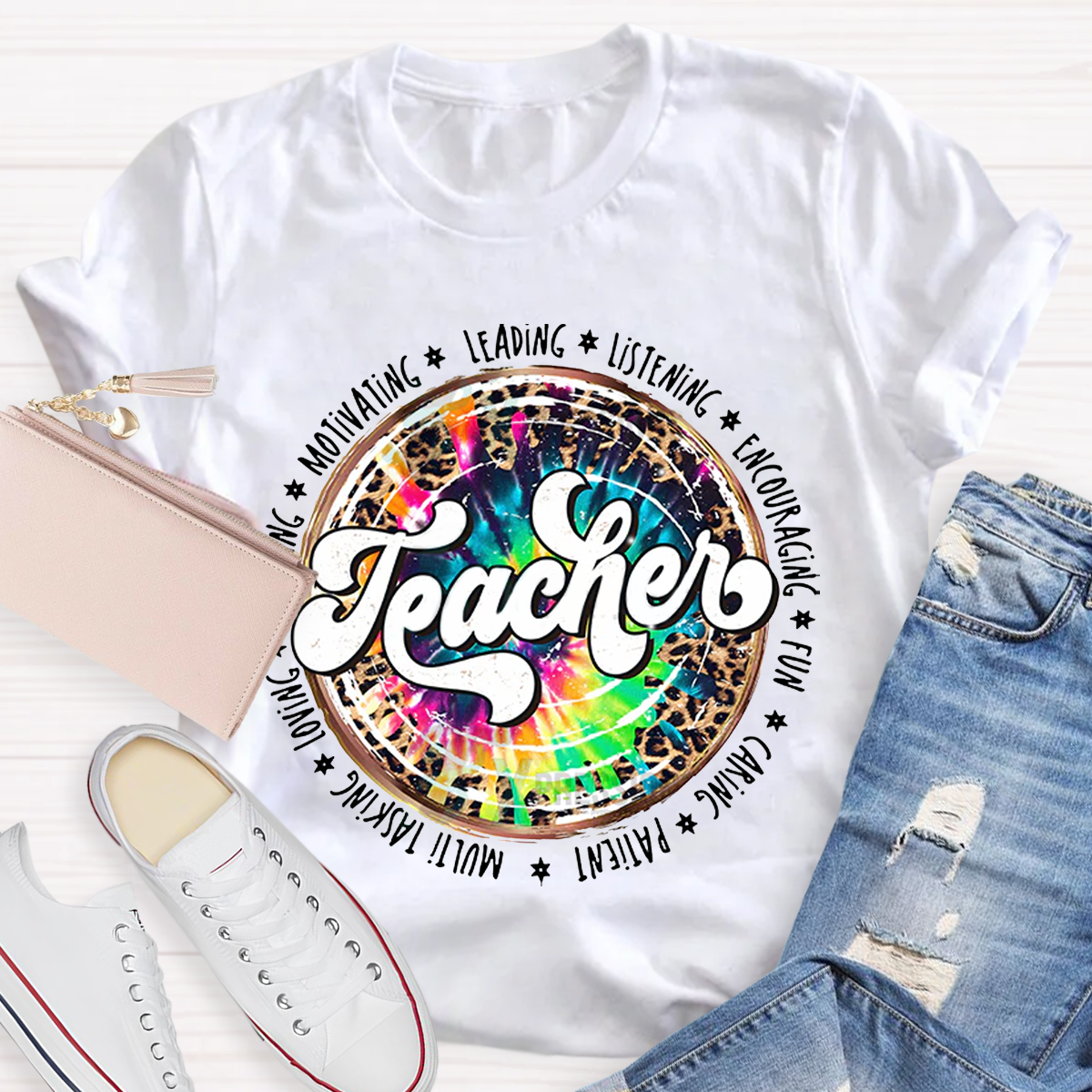 Teacher Sublimation Leopard Designs T-Shirt