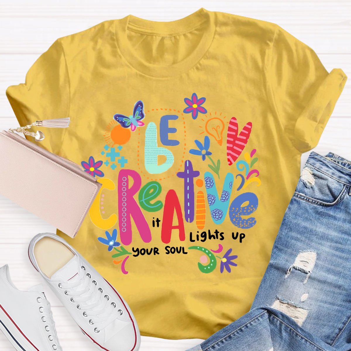 Be Creative Art Print Teachers T-Shirt