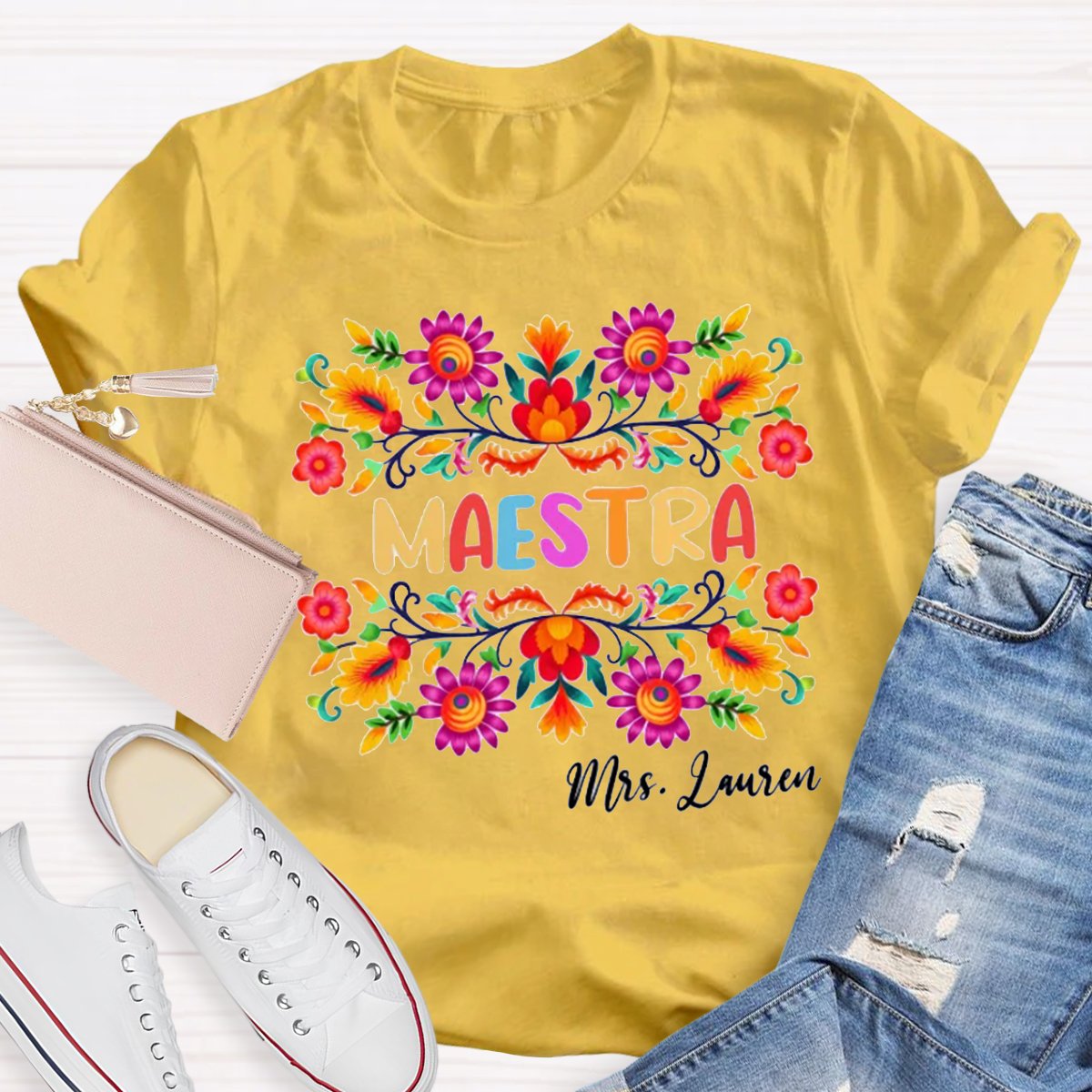 Personalized Maestra Teacher Shirt