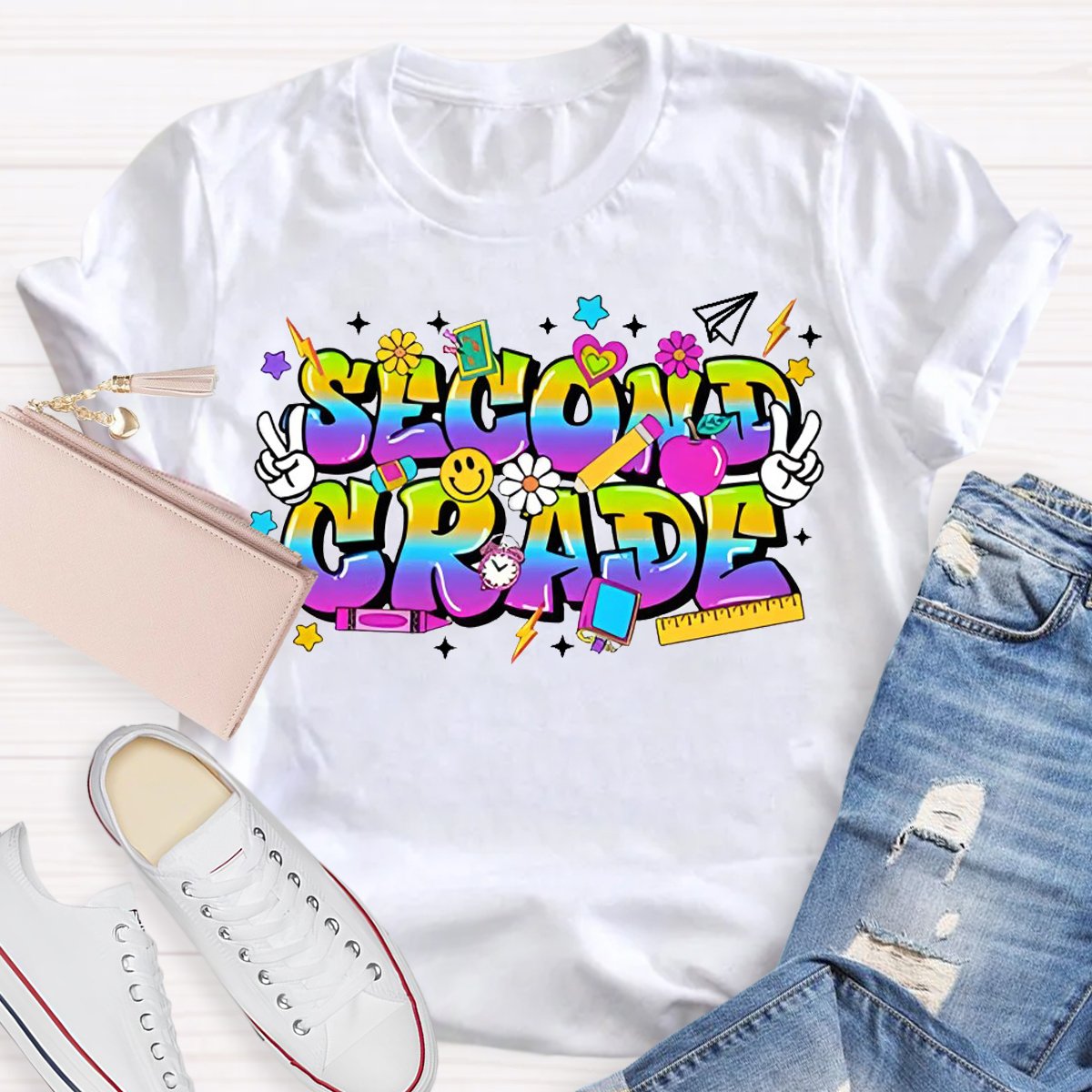 Personalized Grade Colorful Printed T-Shirt