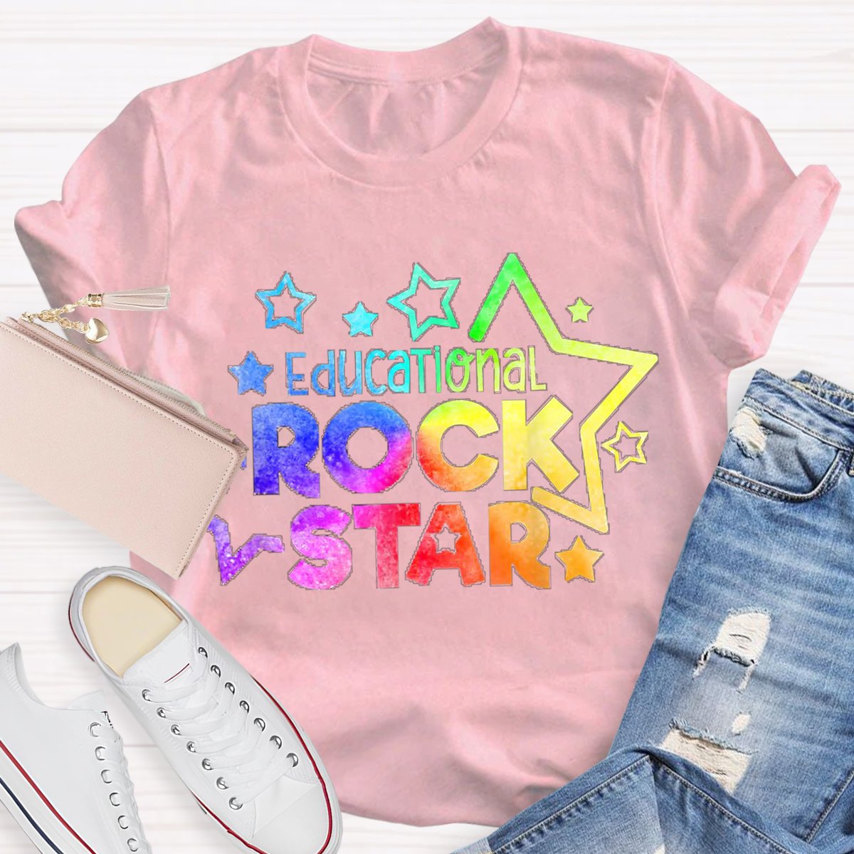 Teacher Educational Rockstar Love Teaching Inspire Student T-Shirt