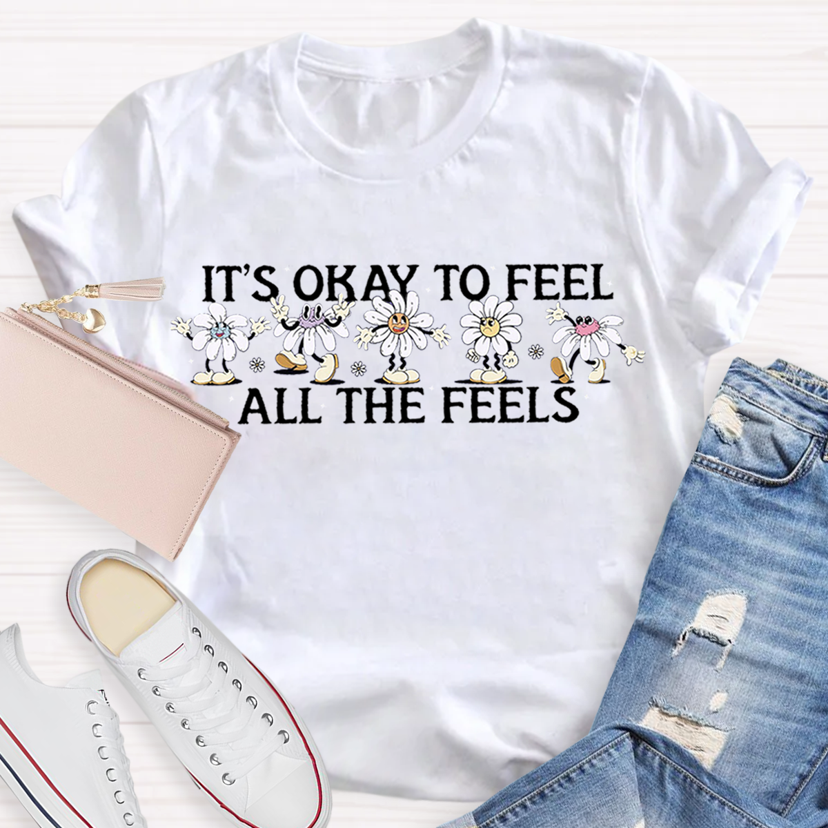 It's Okay To Feel All The Feels Teacher T-Shirt