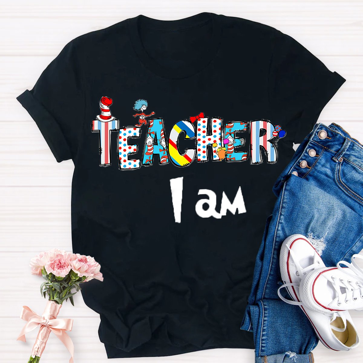 Cartoon Design Teacher T-shirt