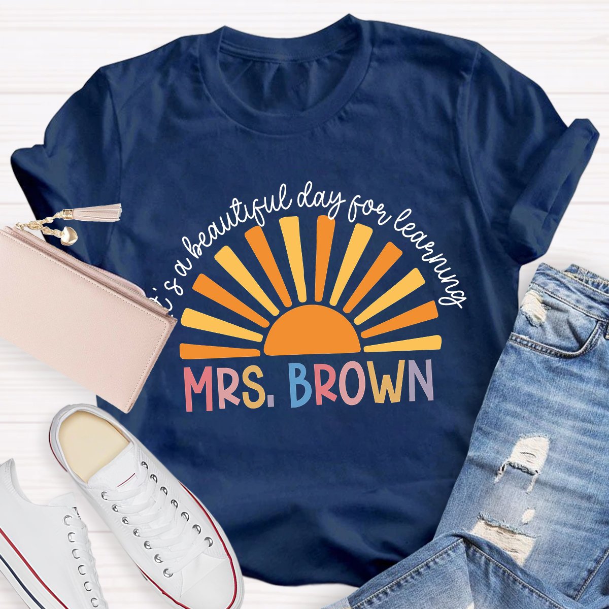 Personalized It's A Beautiful Day For Learning Teacher Shirt