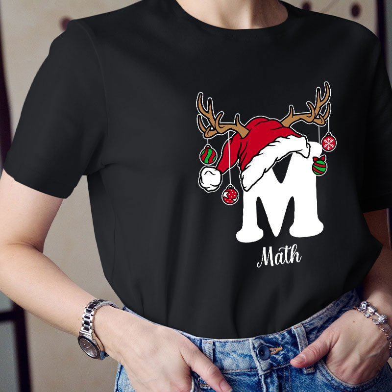 Personalized An Elk Santa Hat Teacher T-Shirt