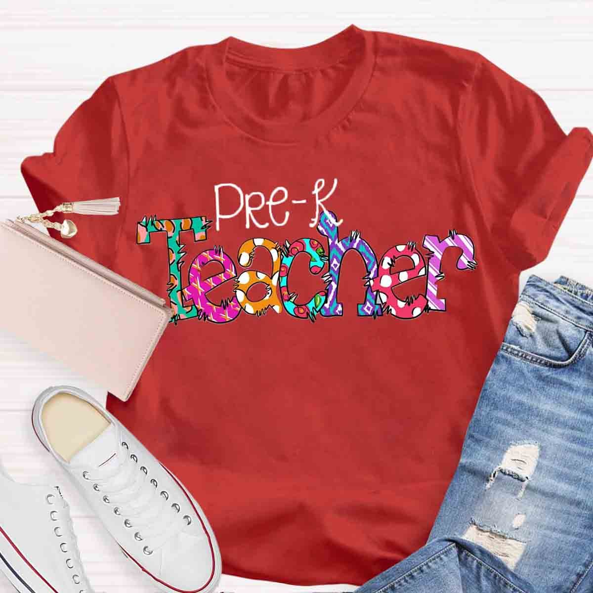 Personalized Grade Colorful Geometric Contrast T-Shirt