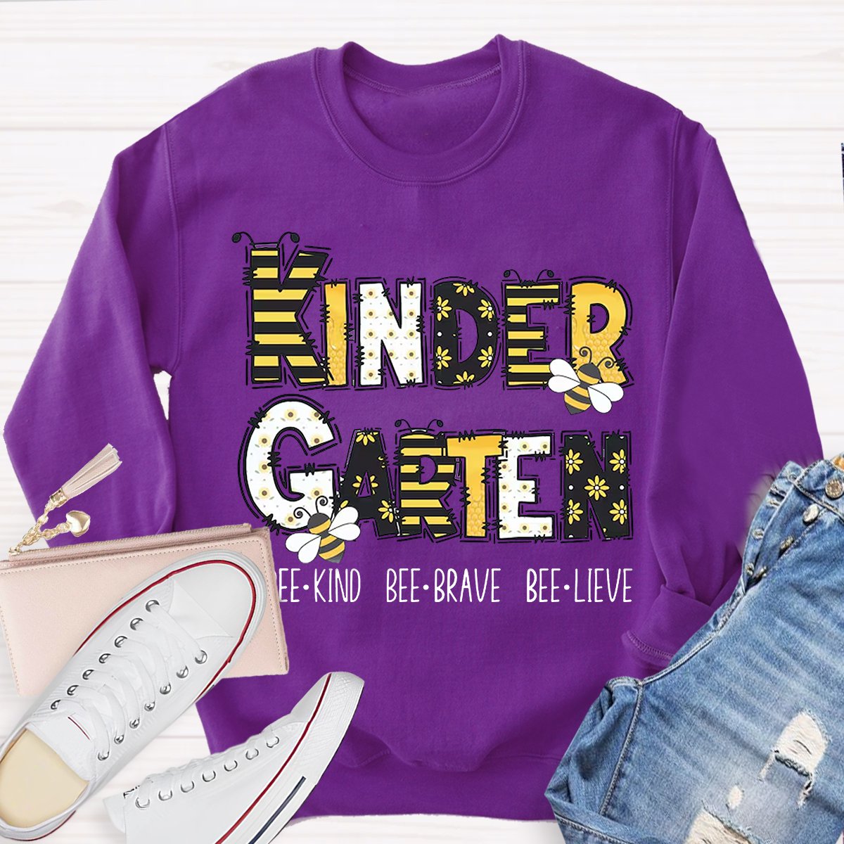 Personalized Grade Bee Kind Brave Believe Sweatshirt