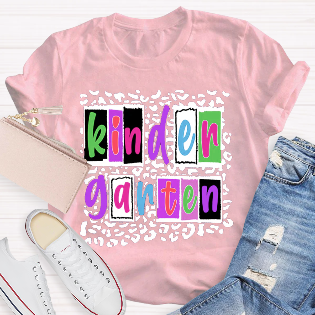 Personalized Grade Colorful Teacher T-Shirt