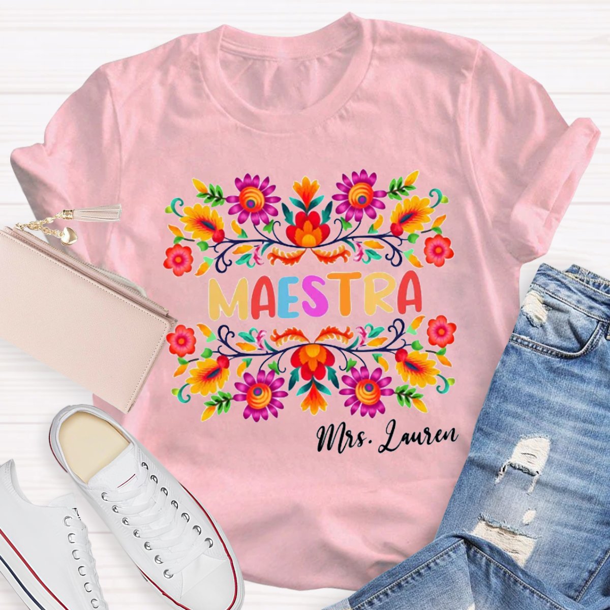 Personalized Maestra Teacher Shirt