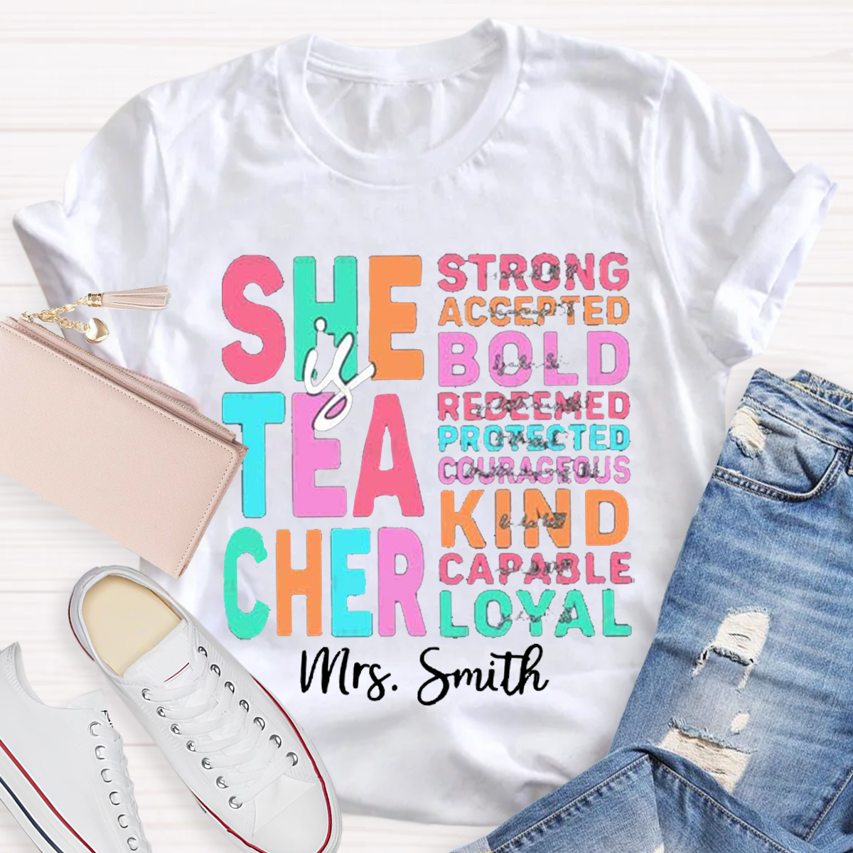 Personalized Name Teacher is Strong Kind T-shirt