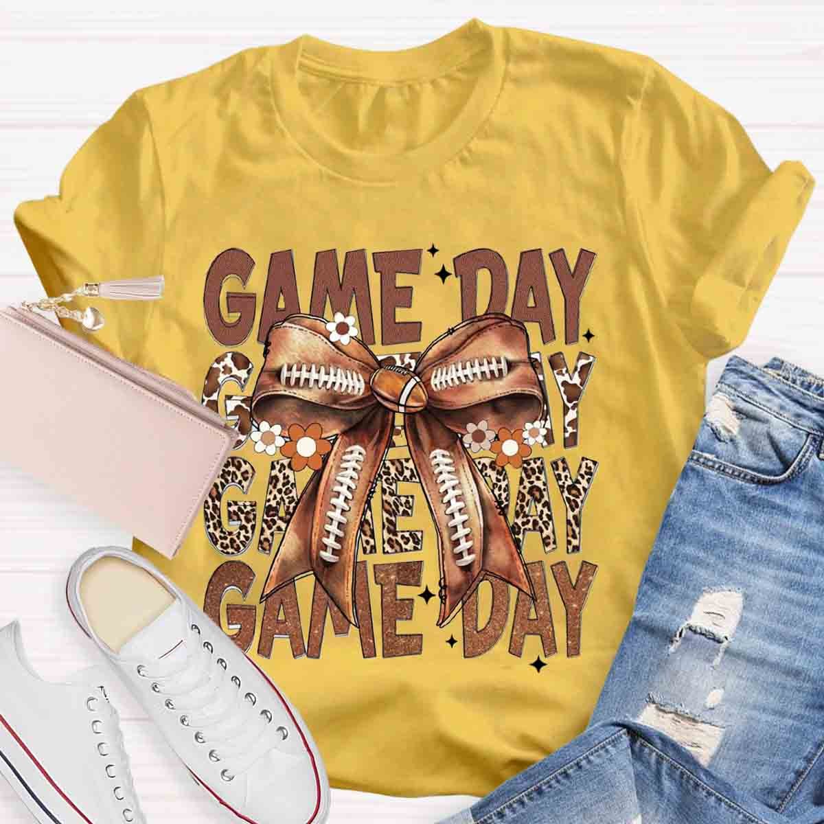 Game Day Football Bow T-Shirt