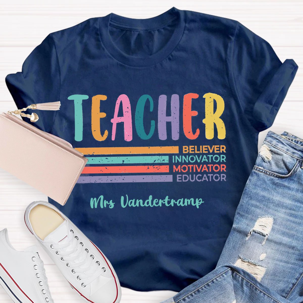 Personalized Name Teacher's Responsibilities T-Shirt