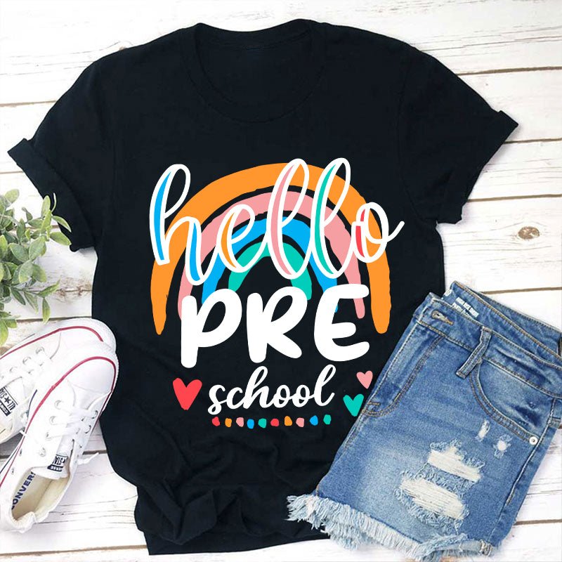 Personalized Colorful Rainbow Teacher T-Shirt