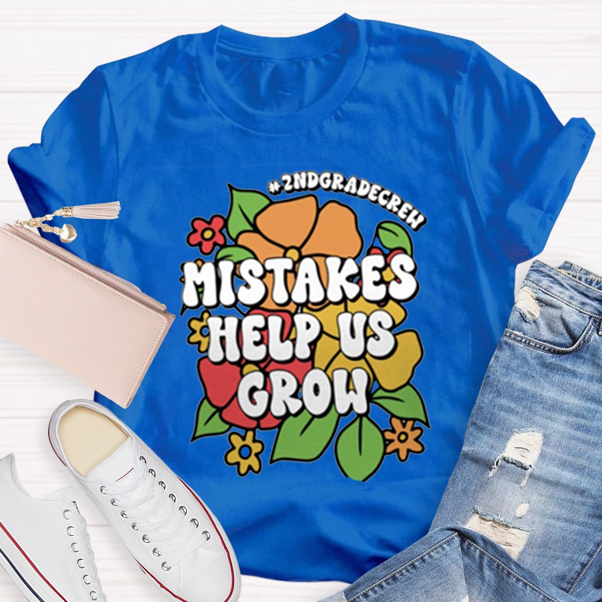 Personalized Mistakes Help Us Grow Teacher Shirt