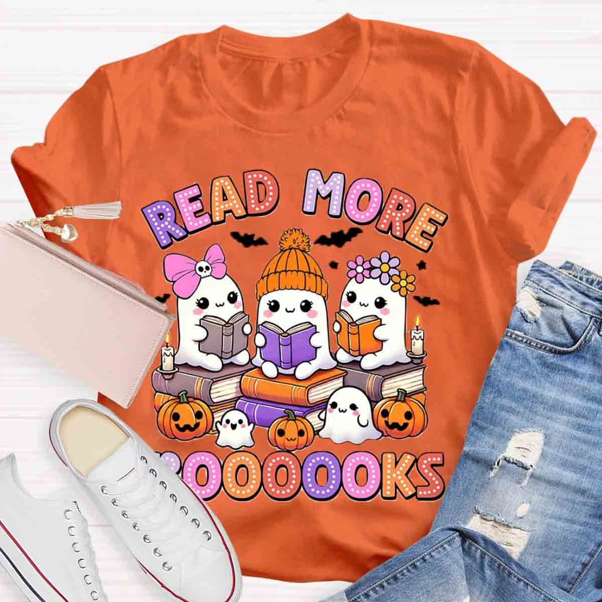 Read More Books Ghost Pumpkin Bookworm Shirt