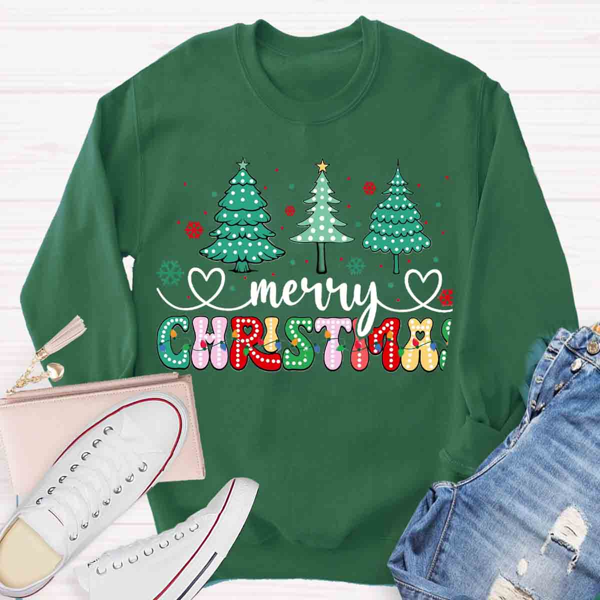 Merry Christmas Tree Teacher Sweatshirt