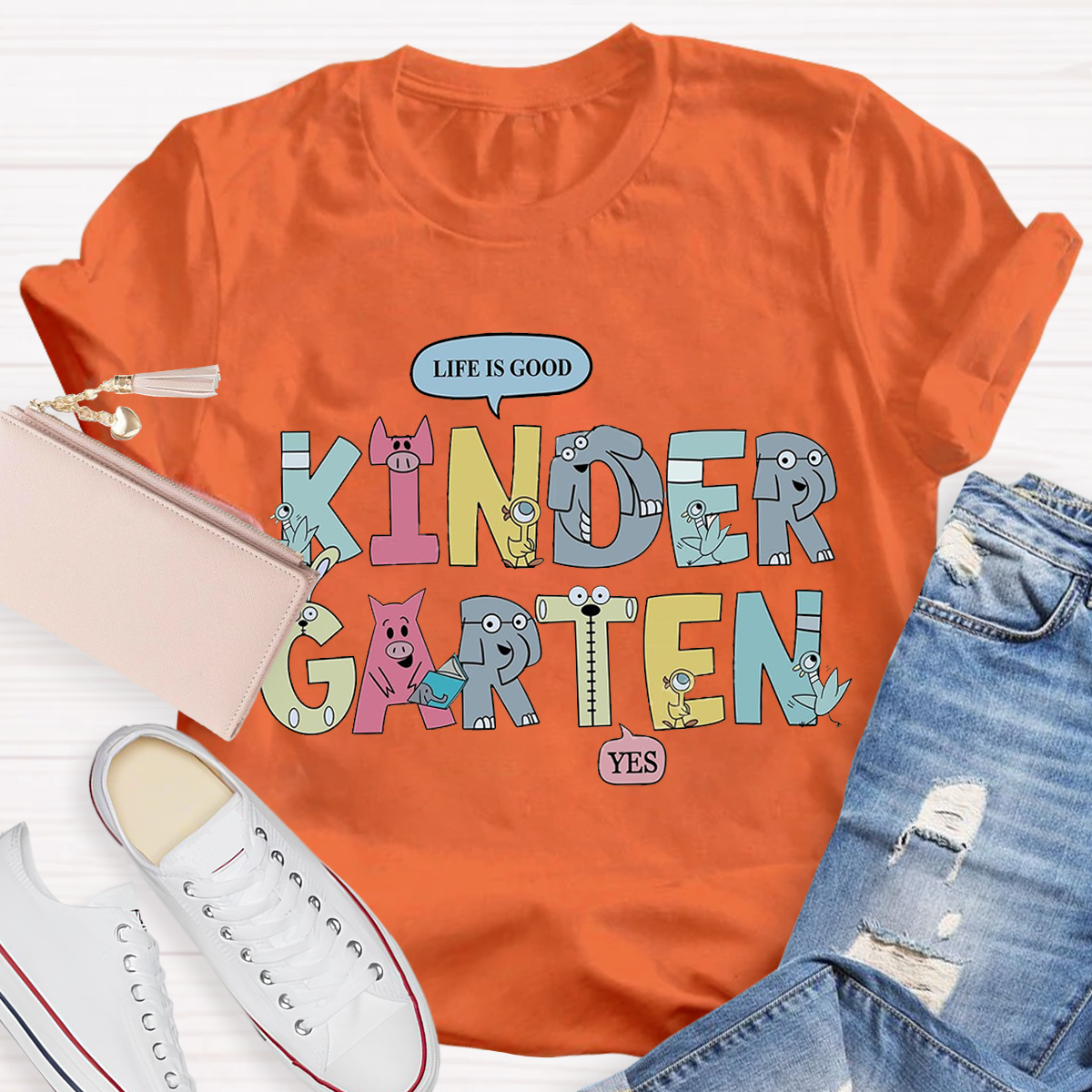 Cartoon Animal Design Kindergarten T-Shirt