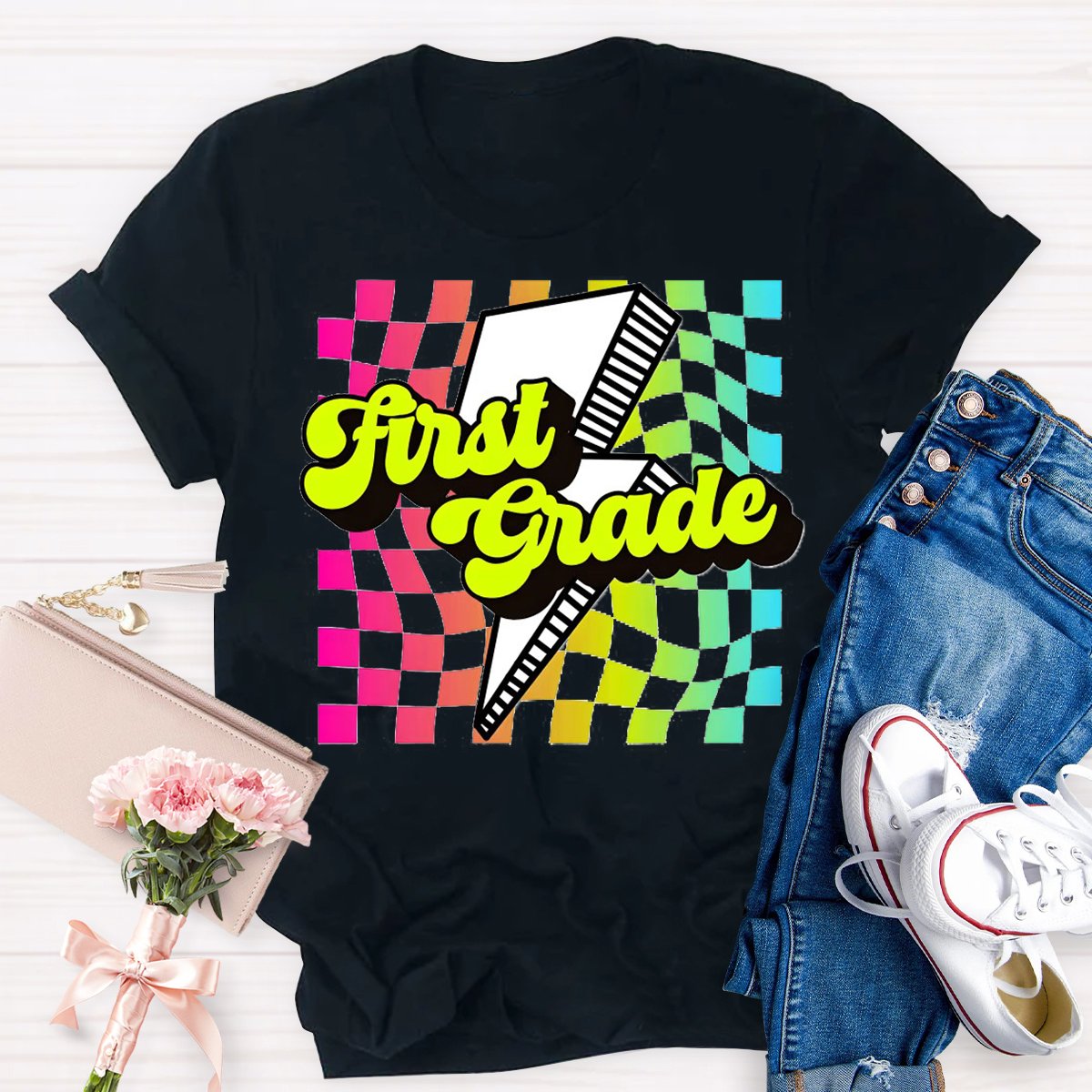 Personalized Grade Color Blocks Back to School T-shirt