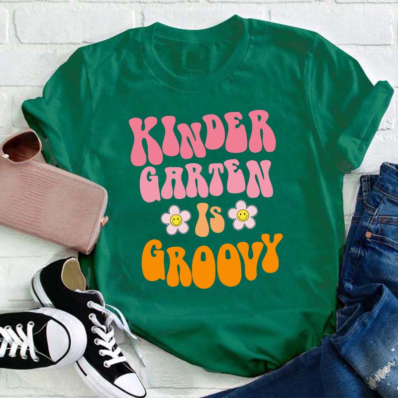 Personalized Grade Is Groovy Teacher T-Shirt