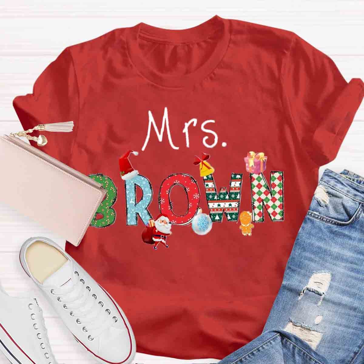 Personalized Name Santa Claus Gift Christmas T-Shirt