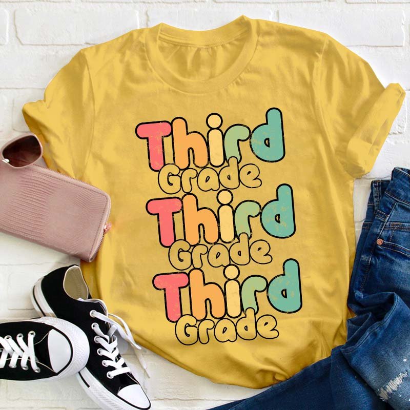 Personalized Grade Color Teacher T-Shirt