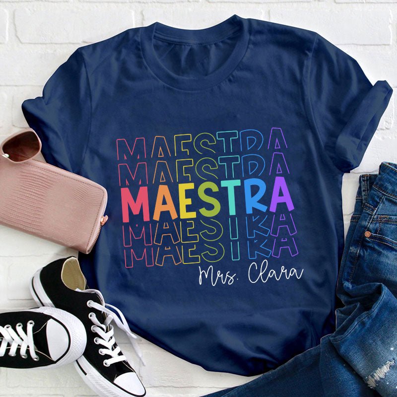 Personalized Colored Words Teacher T-Shirt