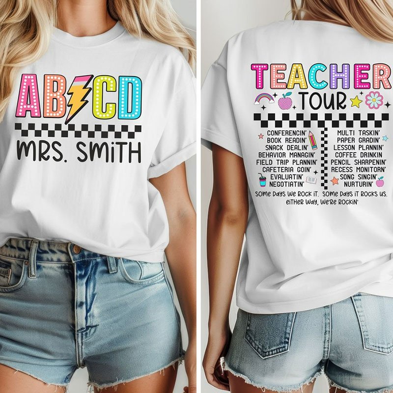 ABCD Teacher Tour Back to School Double-sided printing T-Shirt