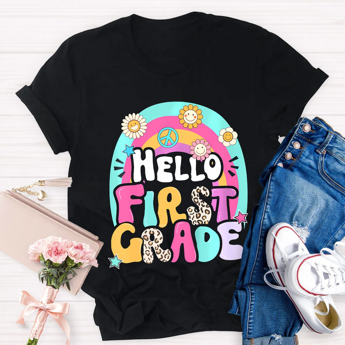 Personalized Hello Firt Grade Teacher Shirt