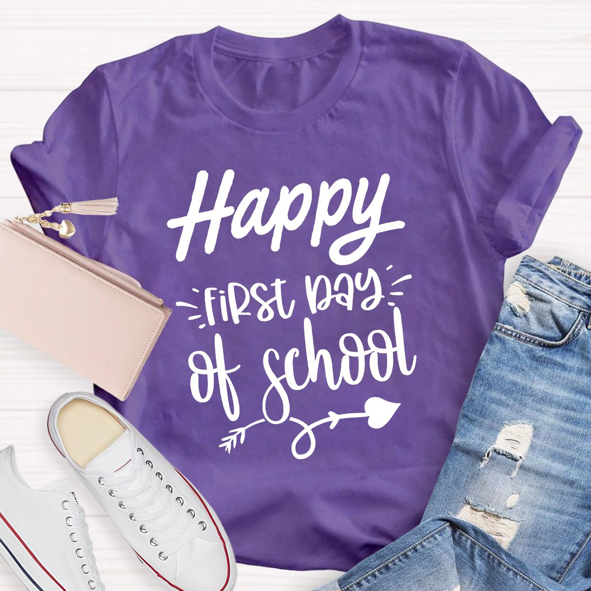 Happy First Day Of School Teacher Tee Shirt