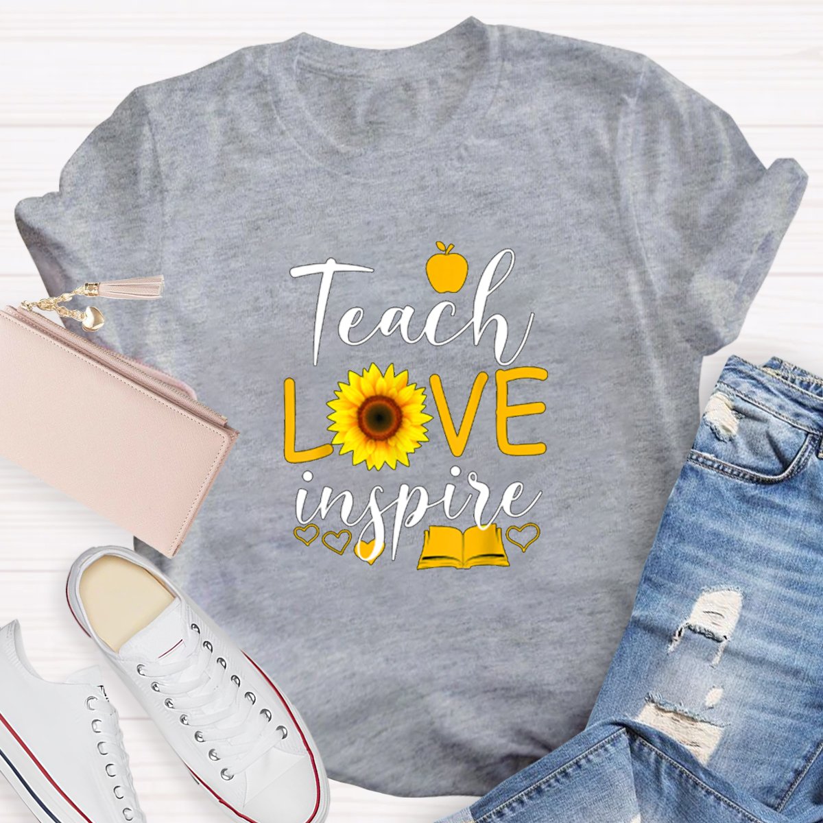 Teach Love Inspire Graphic Teacher's Shirt