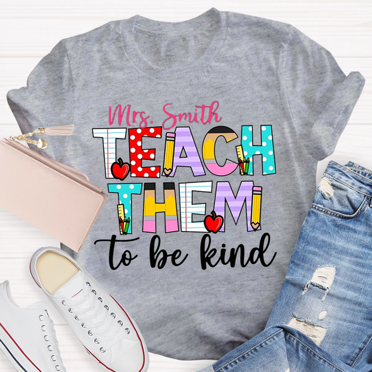 Personalized  Name Teach Them To Be Kind Shirt