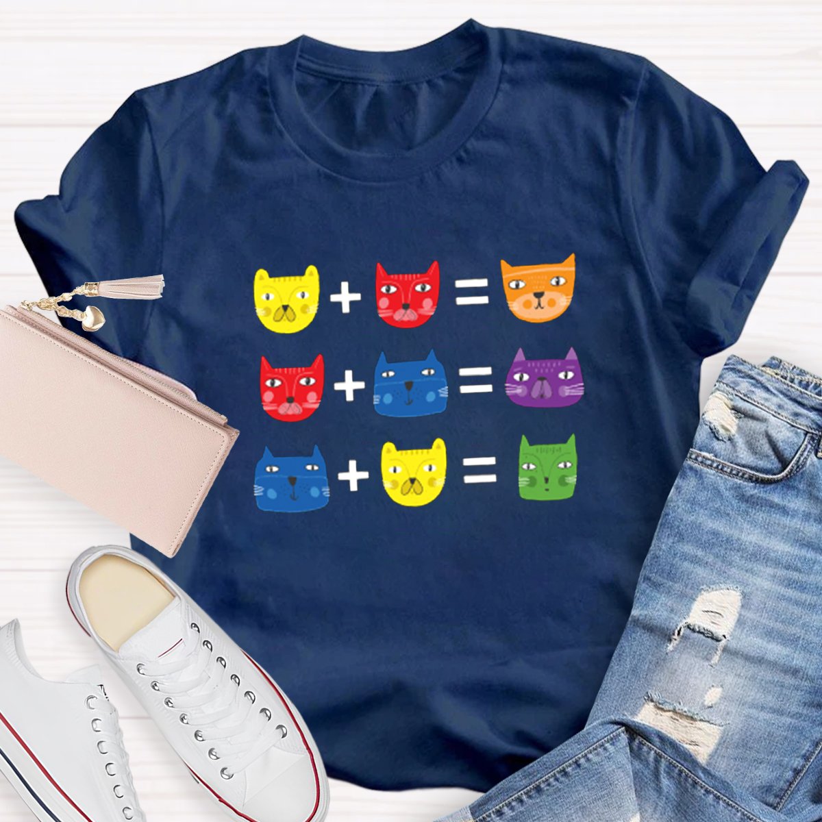 Cat Themed Art Teacher Artist Color Theory Teacher Shirt