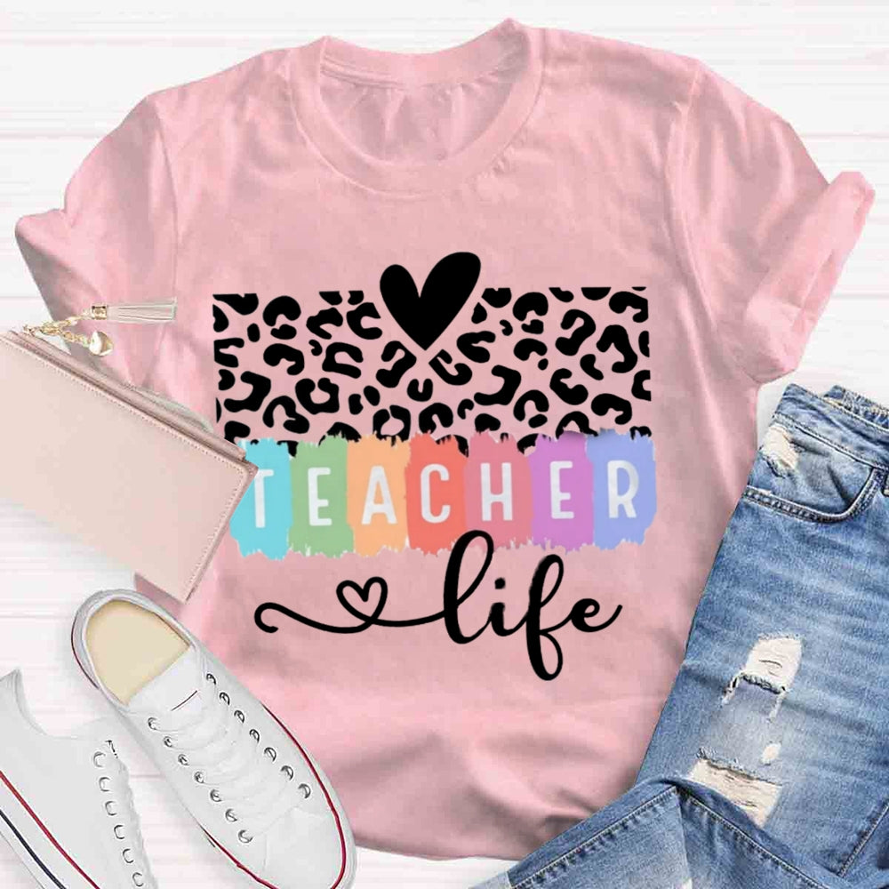 Teacher Life Cheetah Print T-shirt