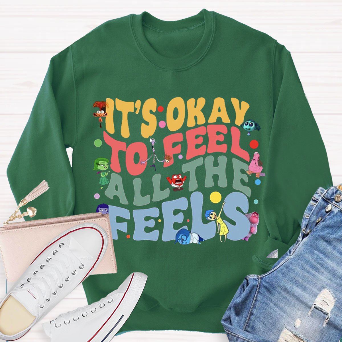 Funny It's Ok To Feel All The Feels Teacher Sweatshirts