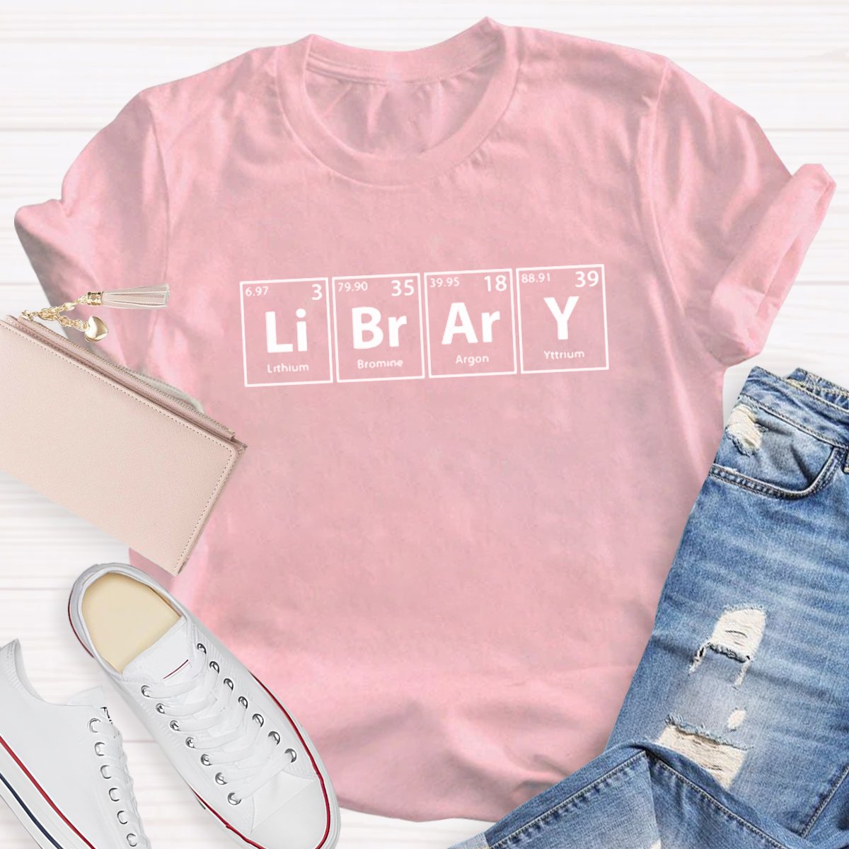 Library Teacher's Chemical Elements T-shirt