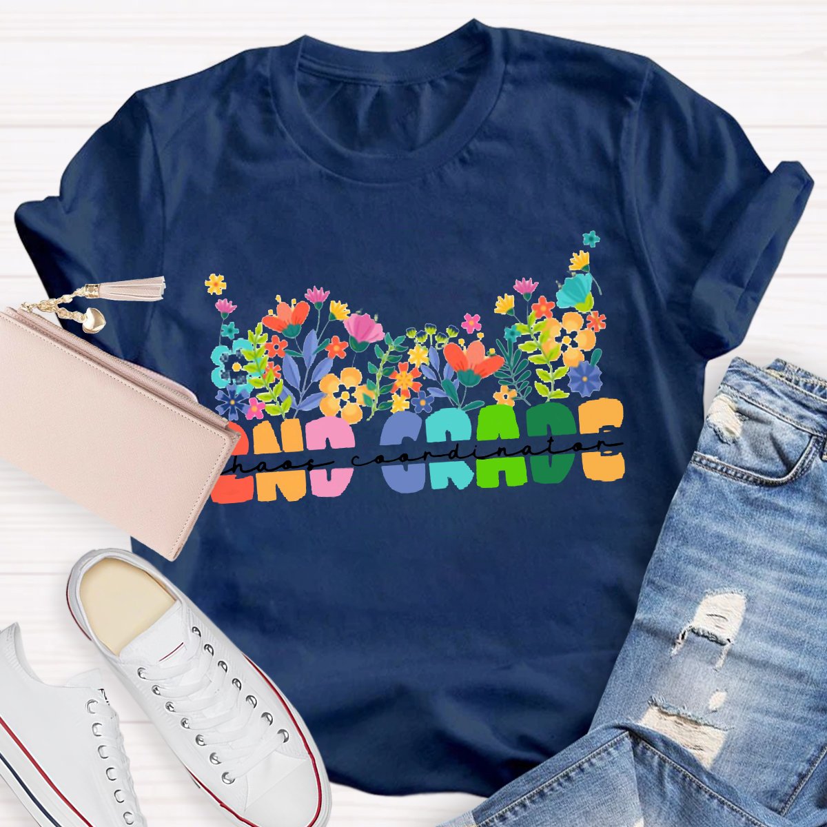 Personalized Colorful Flower Teacher Shirt