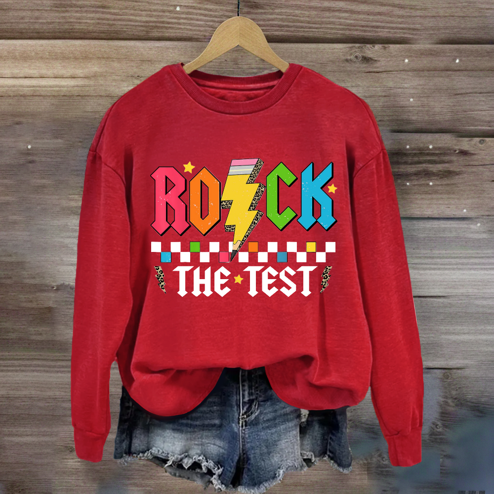 Rock The Test Teacher Team Sweatshirt