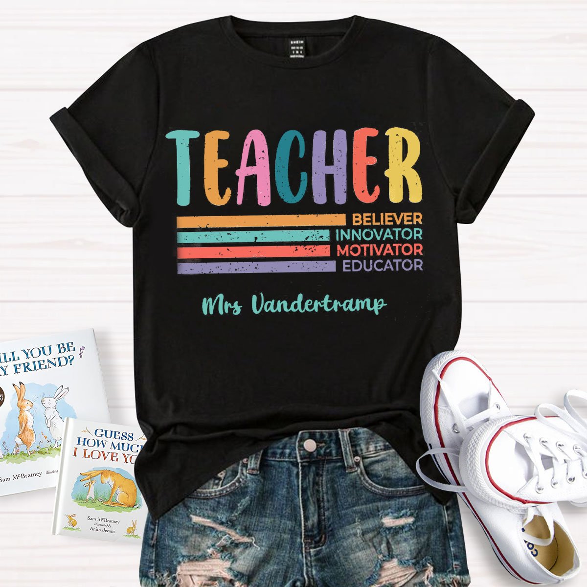 Personalized Name Teacher's Responsibilities T-Shirt