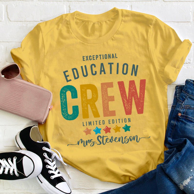 Personalized Colorful Stars Teacher T-Shirt