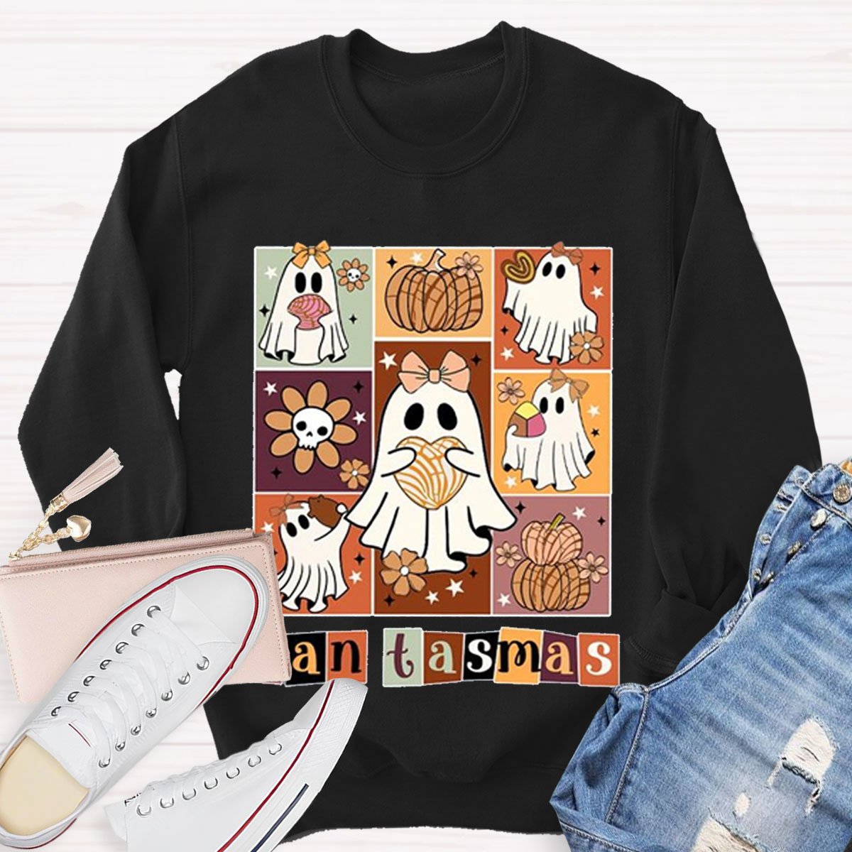 Funny Pantasmas Halloween Teacher Sweatshirt