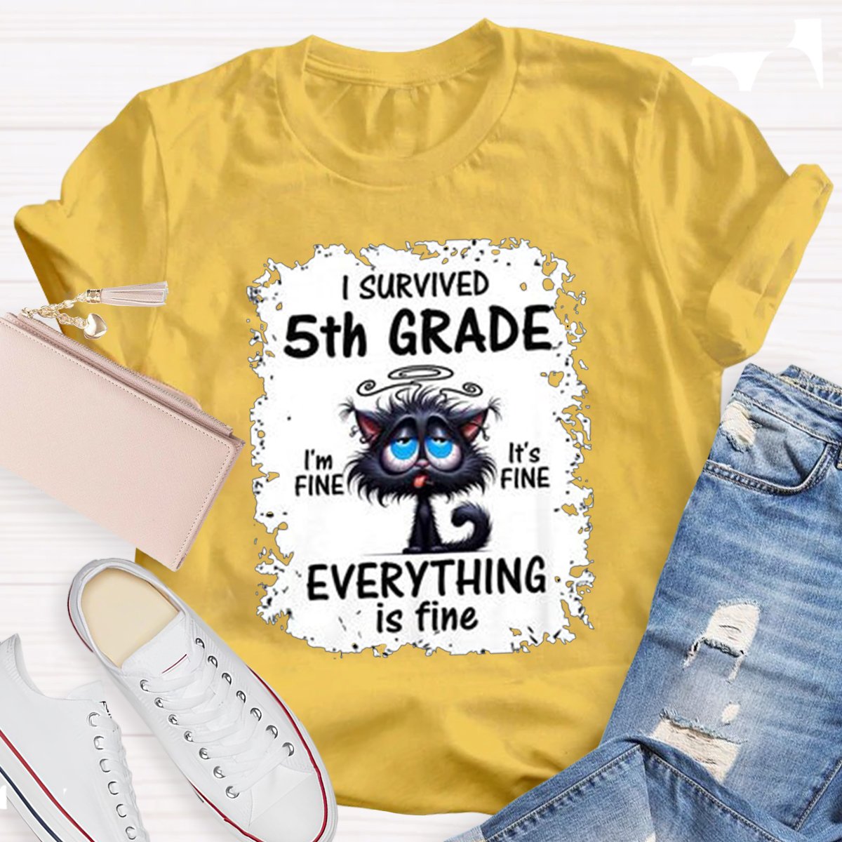 Personalized I Survived 5th Grade Teacher Shirt