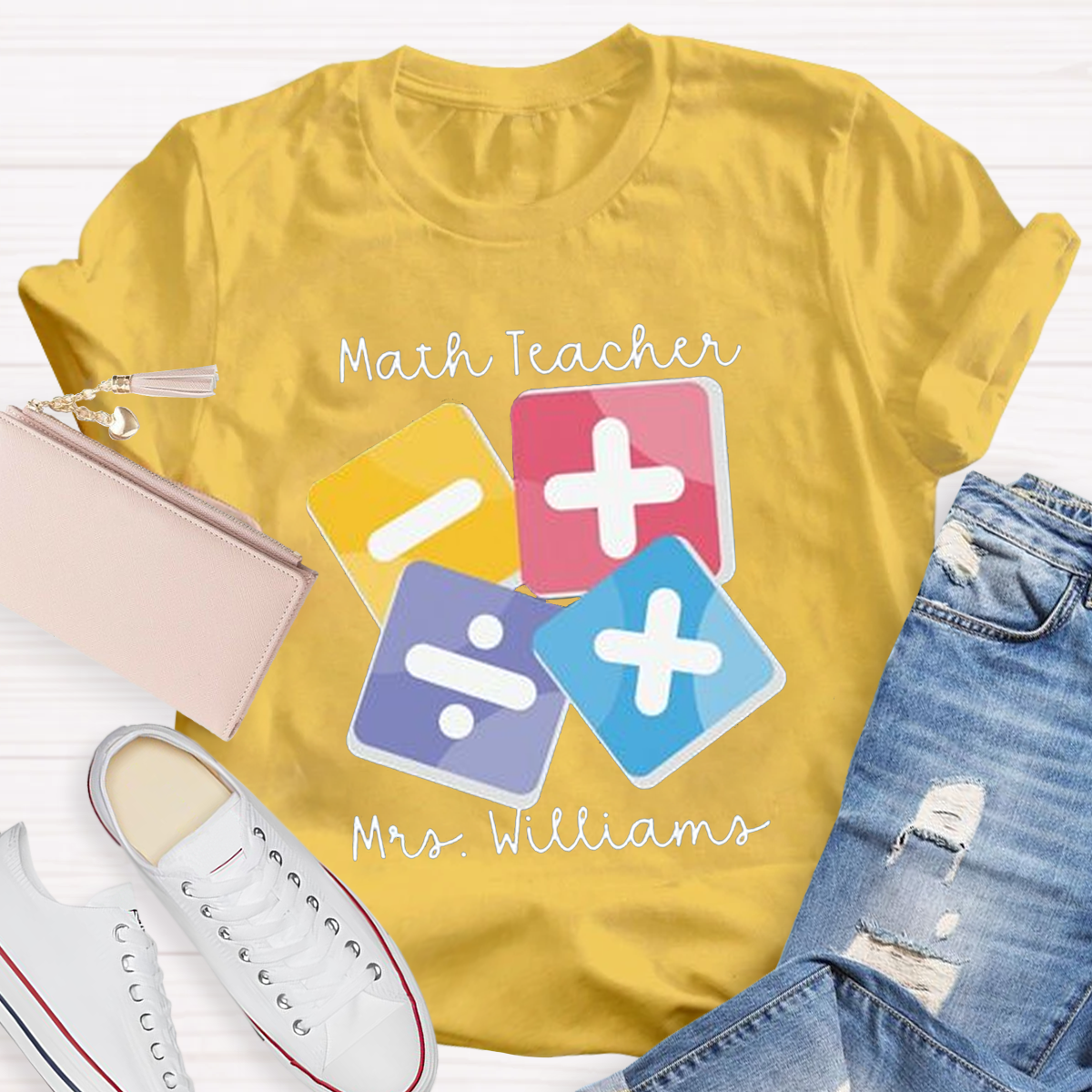 Personalized Name Funny Math Teachers T-Shirt